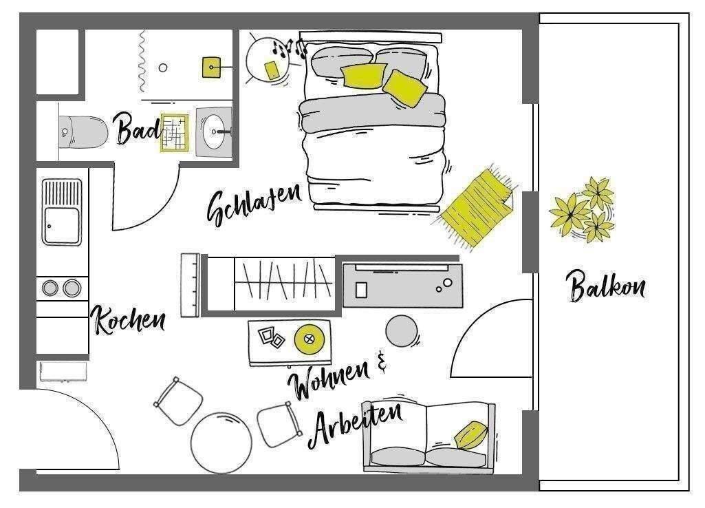 Möbliertes Suite mit Balkon – Nur für 1 Person!, 12051 Berlin (Neukölln)