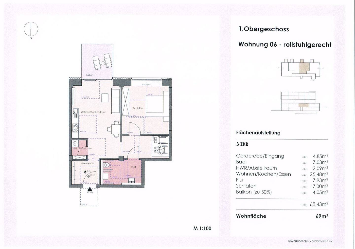 Rollstuhlgerechte 3-Zimmer-Eigentumswohnung in schöner Aussichtslage von Kusel, 66869 Kusel