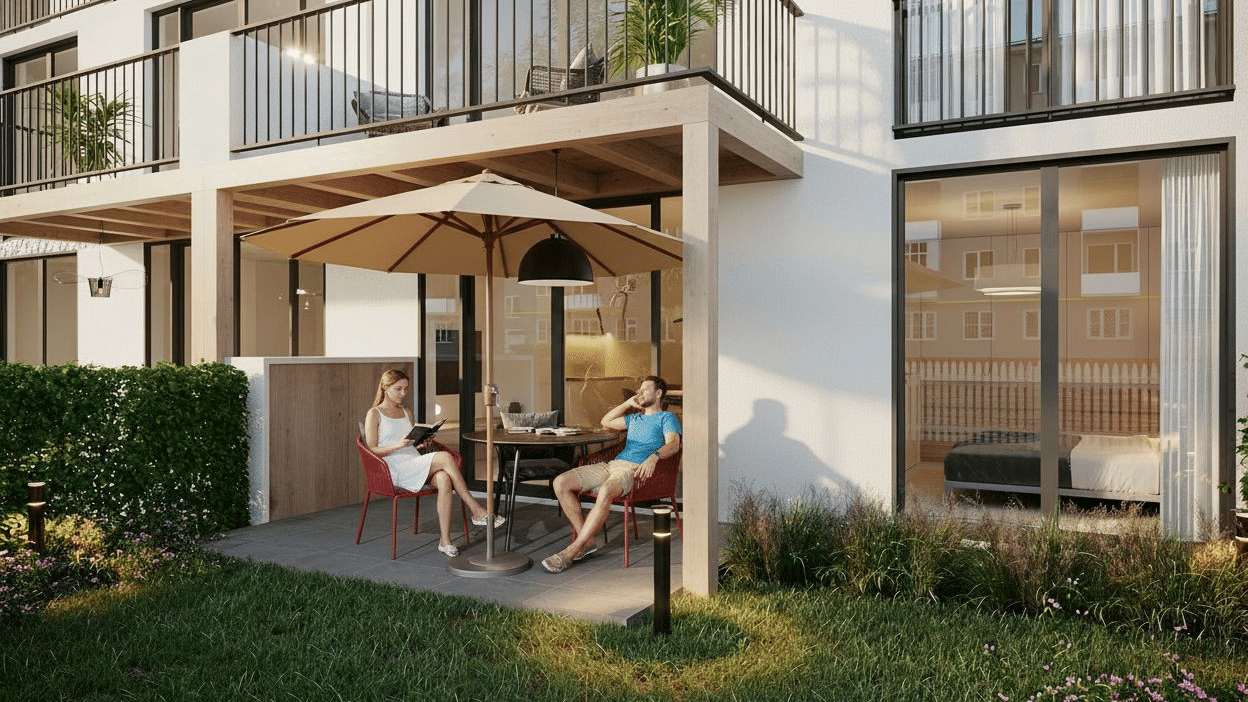 Grüne und ruhige Oase in der City! Diese chice Wohnung können Sie gerne im Rohbau besichtigen. – Erlangen – Bild 1 von 11