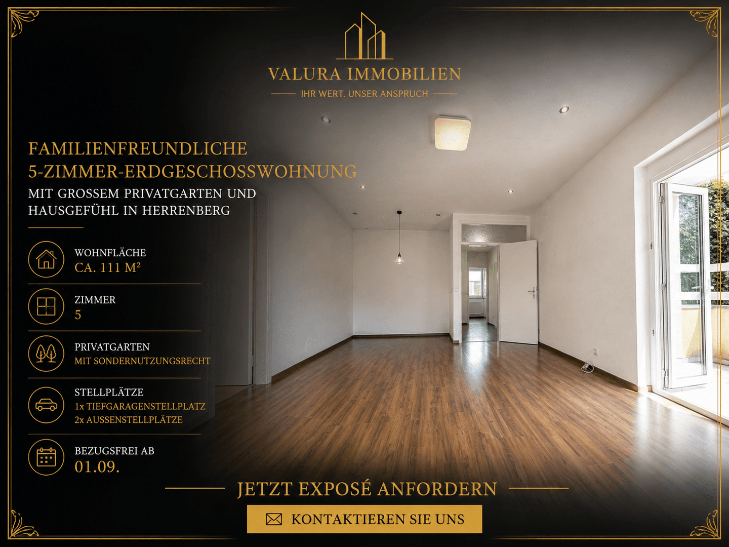 Familienfreundliche 5-Zimmer-Erdgeschosswohnung mit großem Privatgarten und Hausgefühl in Herrenberg, 71083 Herrenberg