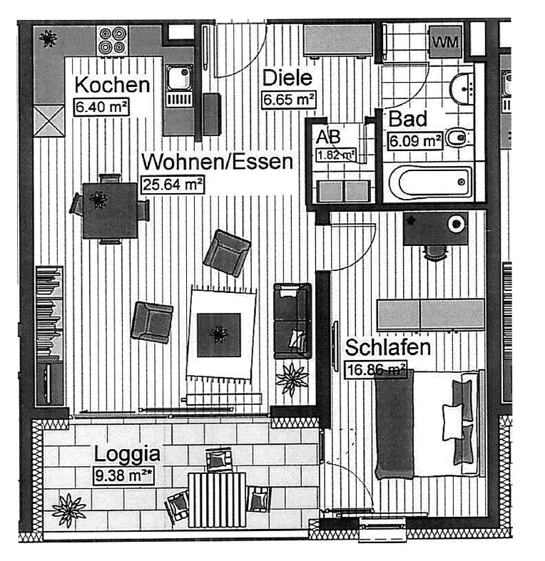 2 Zimmer Wohnung in Neu-Ulm zu vermieten, 89231 Neu-Ulm