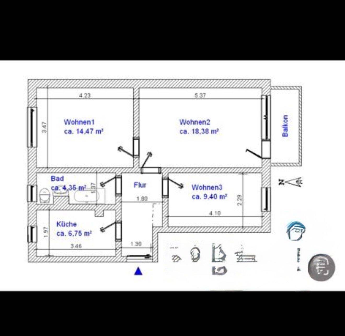 Nachmieter gesucht – Schöne 3 Raum Wohnung mit Balkon, 6118 Halle (Saale)