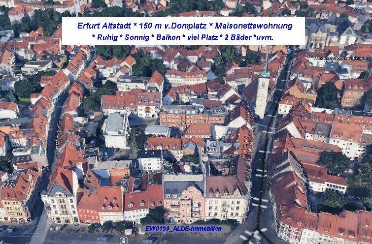 Altstadtlage Erfurt – ca. 150 m vom Domplatz, sonnige Maisonette- Etagenwohnung mit Balkon, Wohlfühl- Oase & Ambiente, 4-5 Zimmer