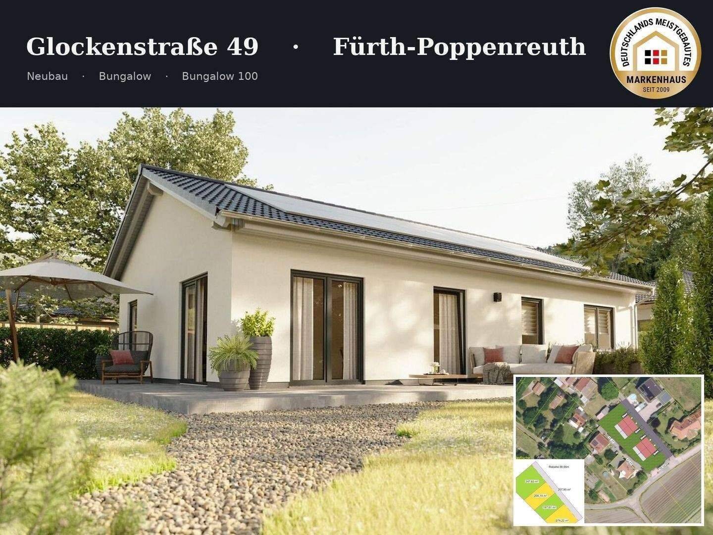 Fürth: Neubau Bungalow | Komplettpreis inkl. Grundstück & Baunebenkosten, 90765 Fürth