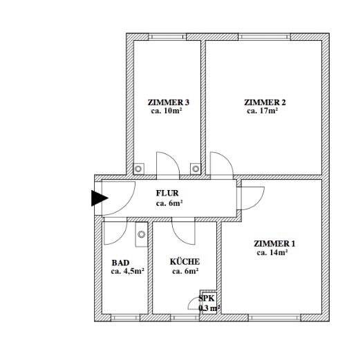 3-Raum Wohnung in Dömitz von privat, 19303 Dömitz