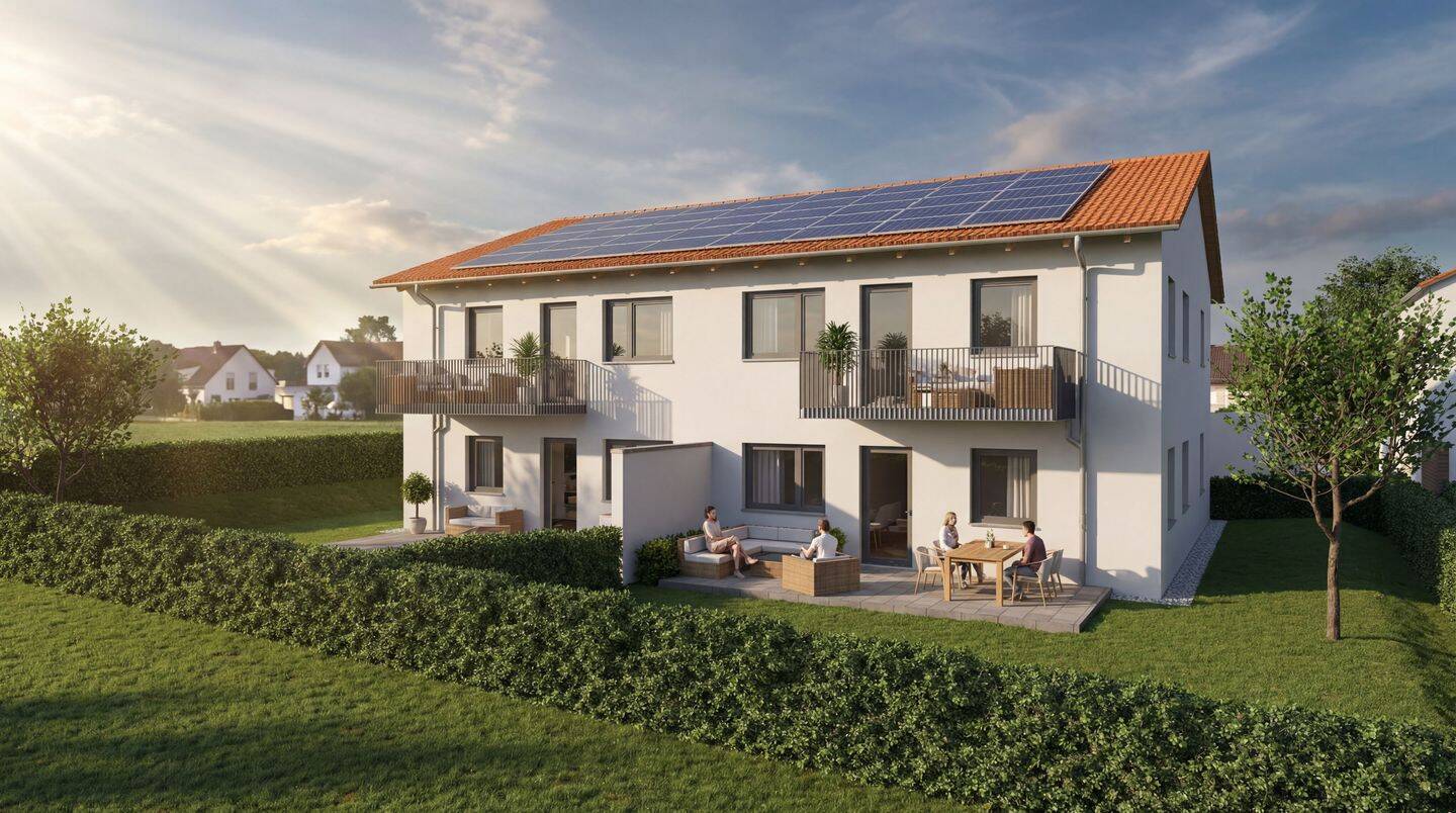 Neubau-Erstbezug: Moderne 3-Zimmer-Wohnung mit Balkon im KfW-40-QNG-Effizienzhaus, 93413 Cham