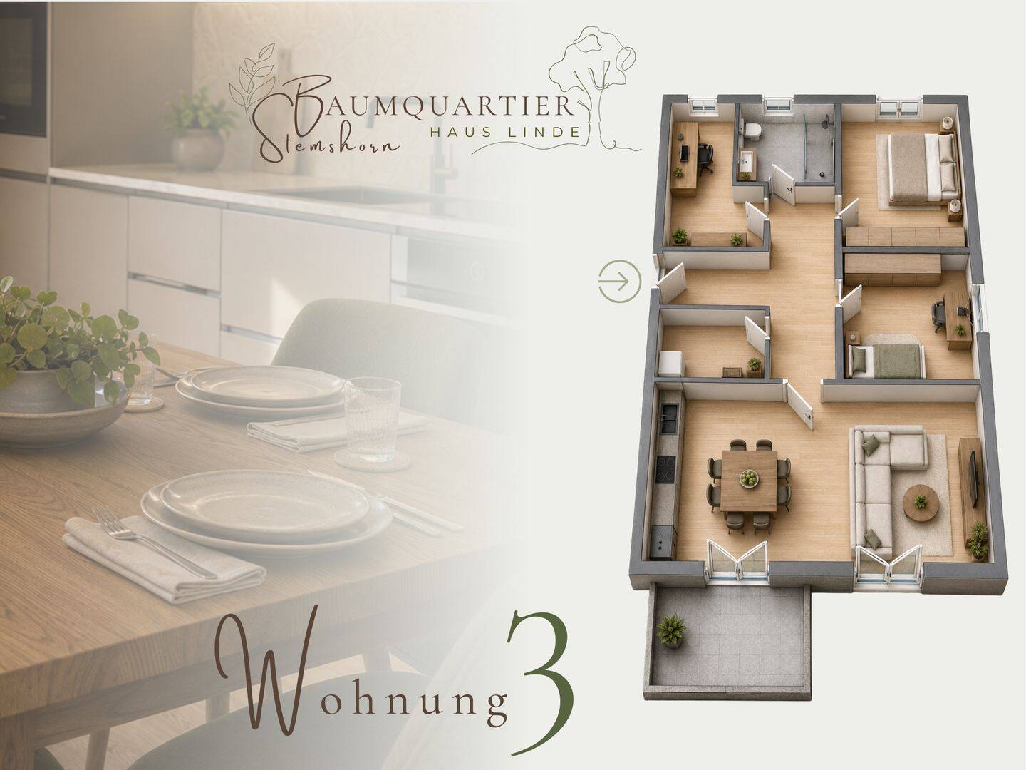 Viel Raum zum Leben:  großzügige 4-Zimmer-Wohnung mit KFW40 und bis zu 5% Sonder-AFA durch QNG, 49448 Stemshorn