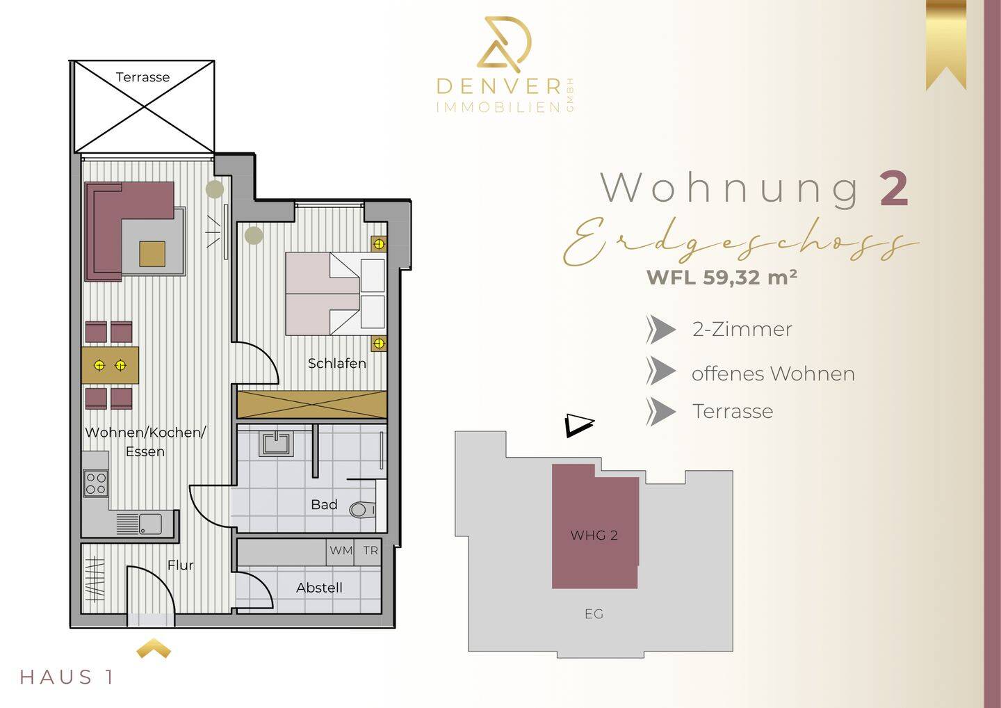 Wohnen nach Ihrem Geschmack: Hochwertige 2-Zimmer Erdgeschosswohnung in Dinklage // KfW40 & QNG, 49413 Dinklage