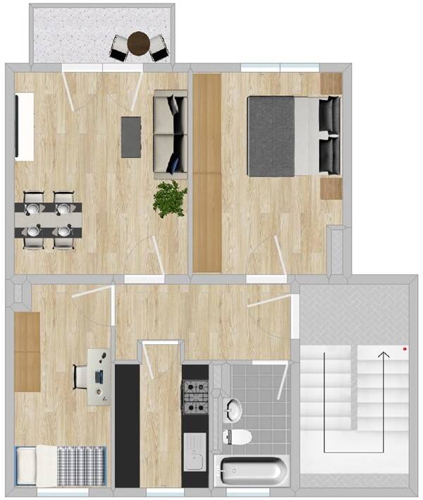 Ihr neues Zuhause – 3-Raum-Wohnung mit Balkon, 1591 Riesa