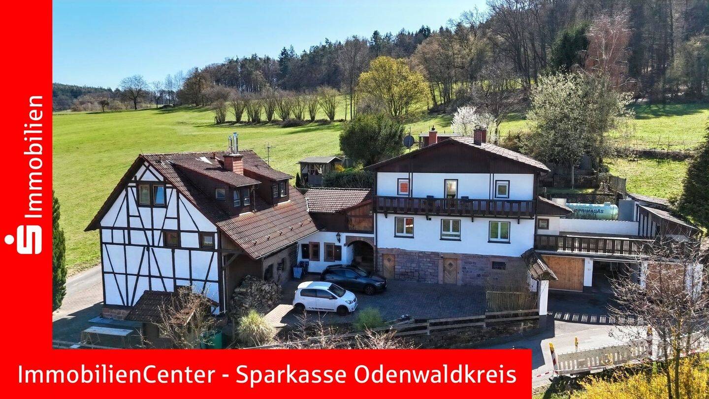Traumlage am Feldrand. Landleben pur. Einfamilienhaus mit Nebengebäude und Garagen, 64720 Michelstadt