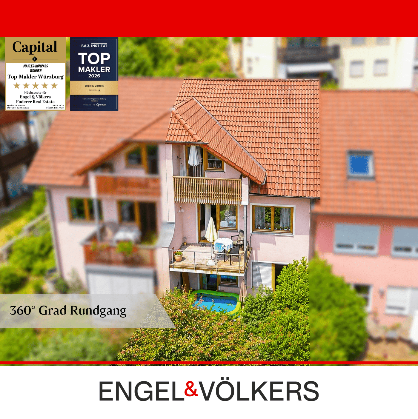 Familienfreundliches Reihenmittelhaus mit Sauna, Garage und herrlichem Fernblick ins Grüne, 97236 Randersacker