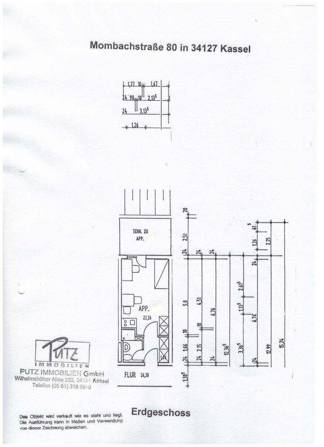 Gepflegtes, möbliertes 1-Zimmer Single Appartment, 34127 Kassel