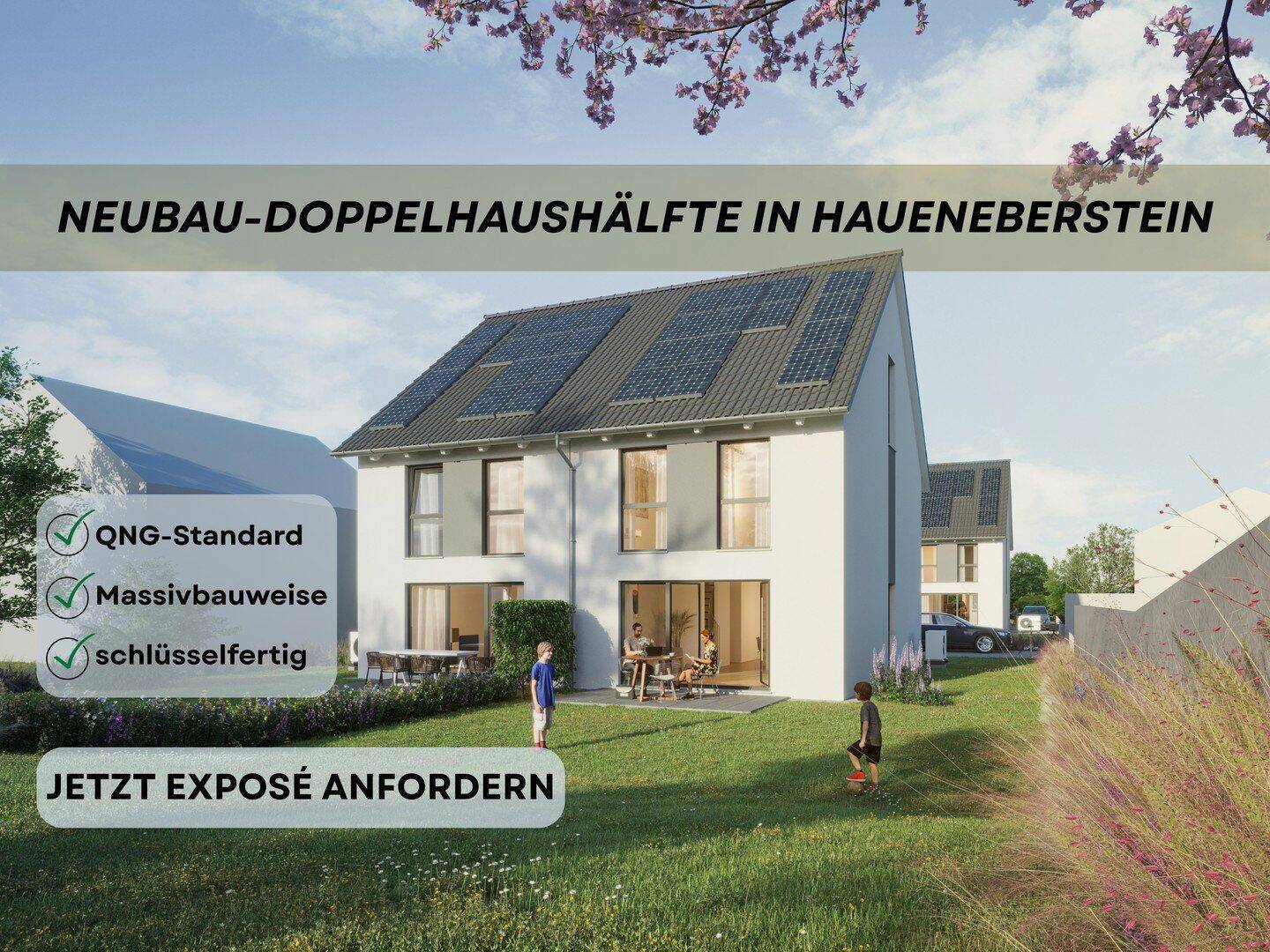 Haueneberstein: Neubau-Doppelhaushälfte in schönster Lage (QNG+förderfähig in Massivbauweise), 76532 Baden-Baden