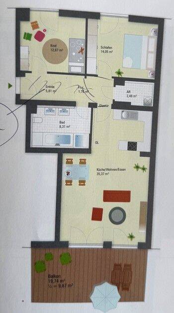 Moderne 3-Zimmer Wohnung mit Balkon in Atzenhof, Fürth, 90768 Fürth