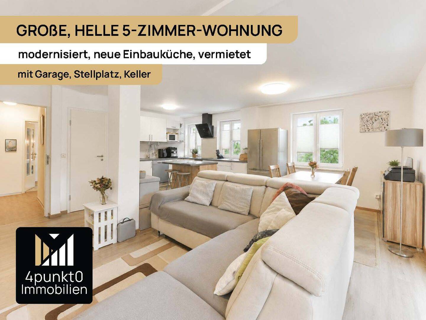 Große 5-Zimmer-Wohnung in Monheim – modernisiert, vermietet, mit Garage und Staffelmiete, 86653 Monheim