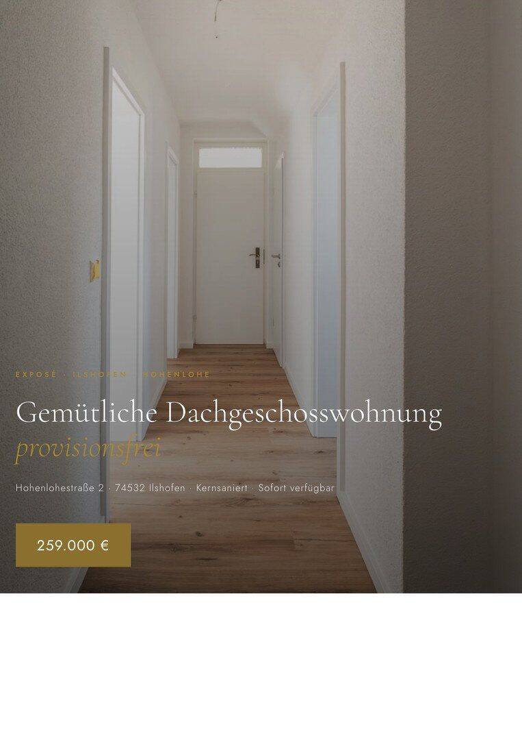 Gemütliche Dachgeschosswohnung – provisionsfrei, 74532 Ilshofen