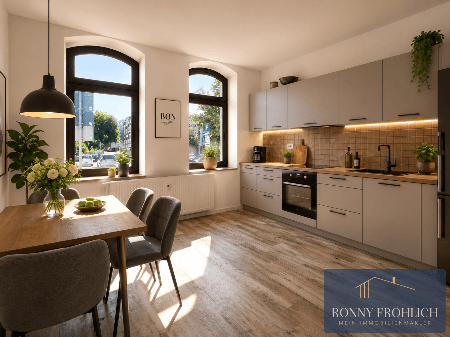 renovierte 4-Zimmer-Wohnung mit Wanne + Dusche in Thum: Komfort-Bad, Hochparterre, Top-Ausstattung, 9419 Thum