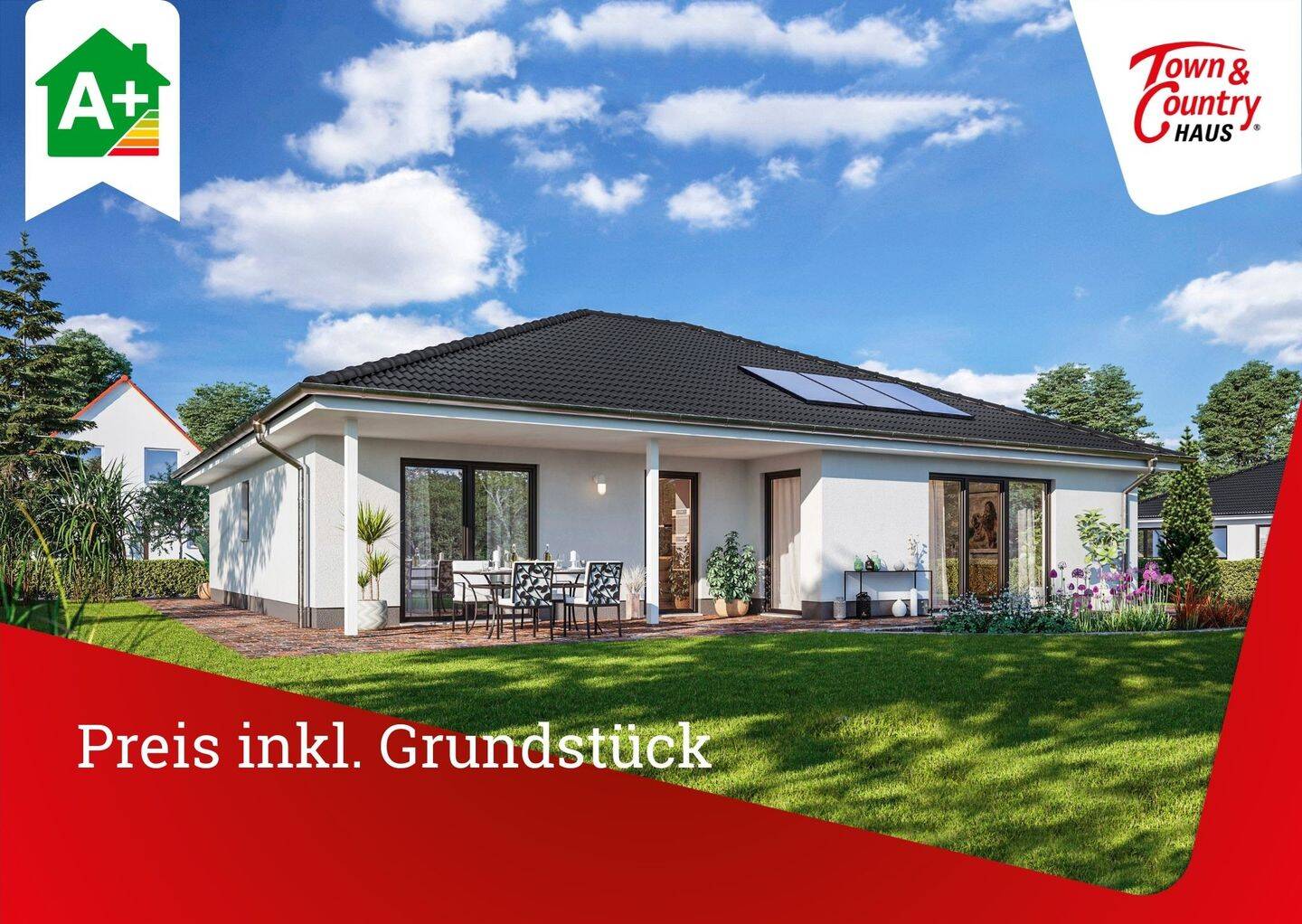 Winkelbungalow, Preis inkl. Grundstück, massiv gebaut, 54429 Schillingen