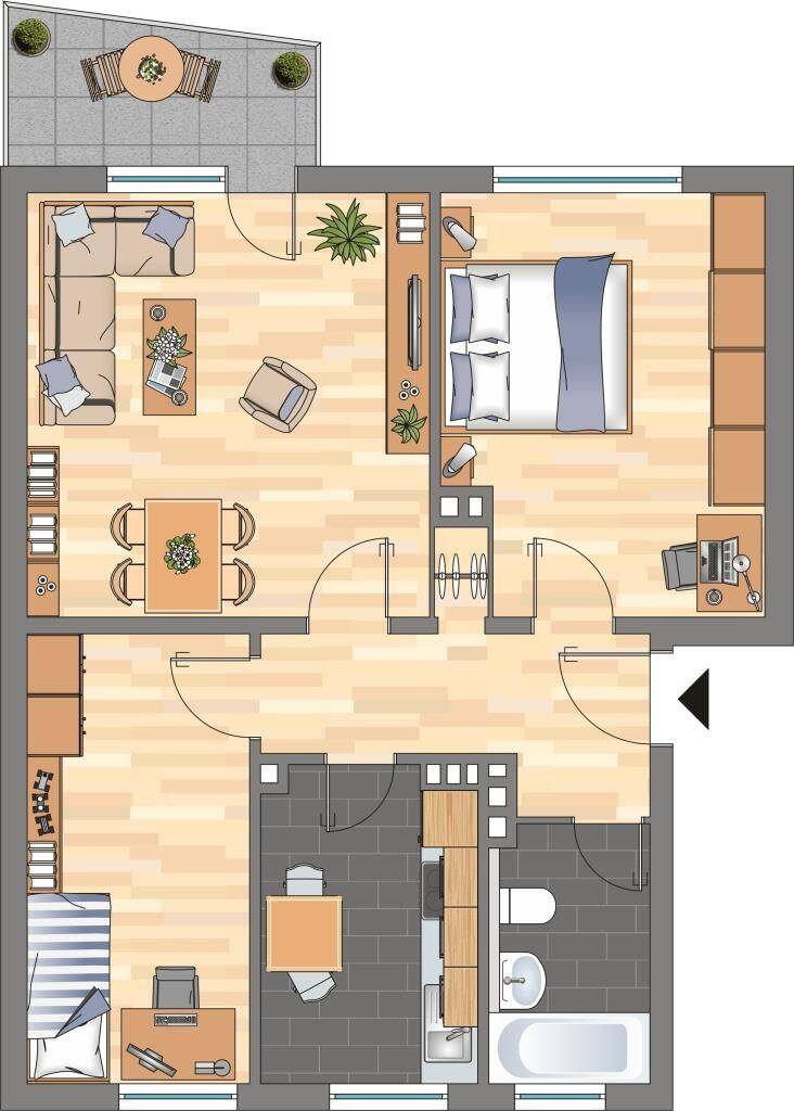 Wir modernisieren für Sie! 3-ZKB-Balkonwohnung in Neuengroden zu vermieten!, 26386 Wilhelmshaven