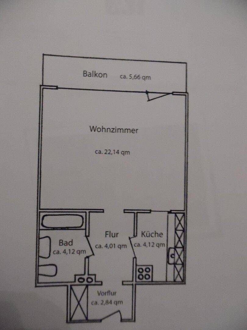 Helle, gut geschnittene 1-Zi. Wohnung in Bramfeld, ab sofort verfügbar, 22179 Hamburg (Wandsbek Bramfeld)