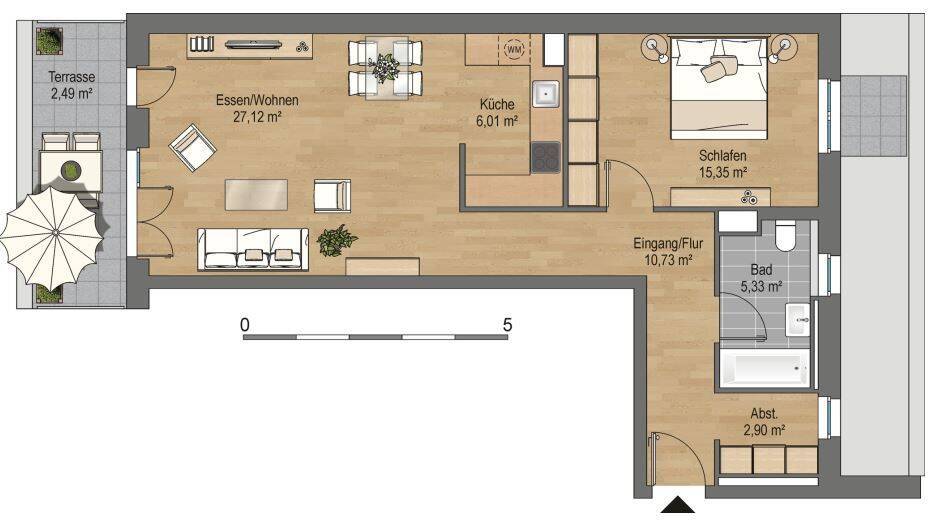 Einziehen und wohlfühlen! 2-Zimmerwohnung in Offenbach, 63069 Offenbach am Main (Lauterborn Offenbach am Main Rosenhöhe)