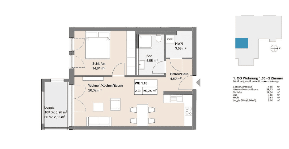 Erstbezug Neubau – 2-Zimmer Wohnung “quAHRtier”, 53474 Bad Neuenahr-Ahrweiler