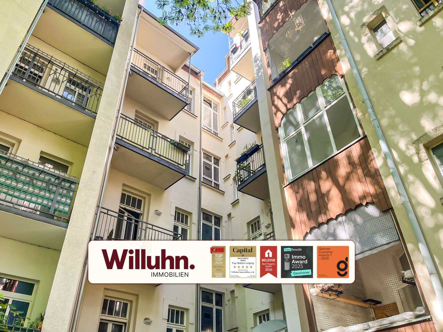 Helle 2-Raum-Wohnung mit großzügiger Wohnküche | Balkon zum ruhigen Innenhof, 4318 Leipzig (Anger-Crottendorf Sellerhausen-Stünz)