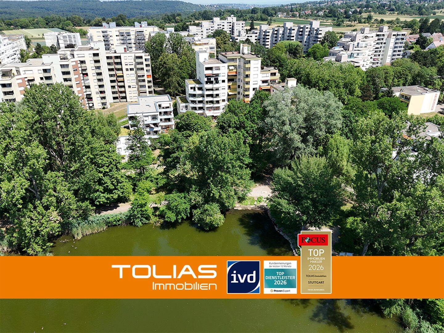 Naherholung pur: Barrierefreie 3-Zimmer-Wohnung mit Seenähe und zwei Balkonen, 70567 Stuttgart (Möhringen)