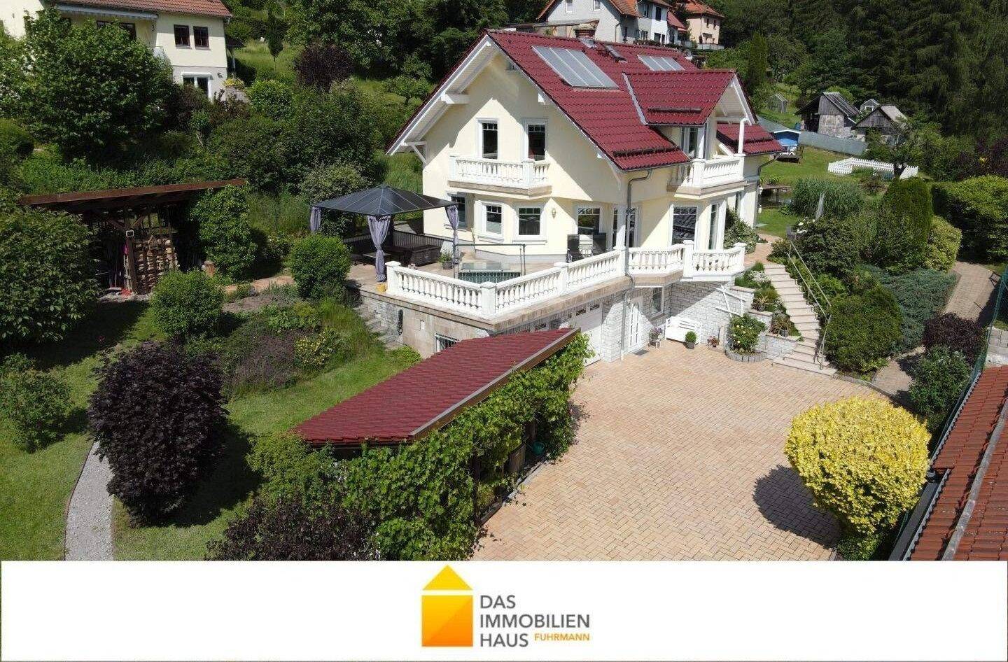 Freistehende mediterrane Villa mit Naturpool auf dem Lautenberg, 98529 Suhl (Mäbendorf Suhl Albrechts Dietzhausen Wichtshausen)