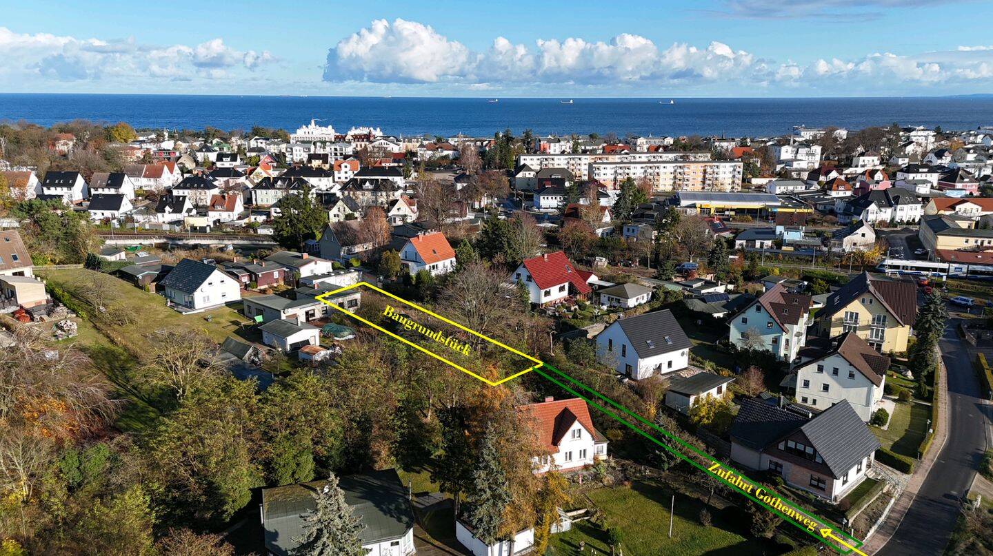 sonniges Baugrundstück im Seebad Ahlbeck mit Baugenehmigung für 2 EFH, 17419 Heringsdorf