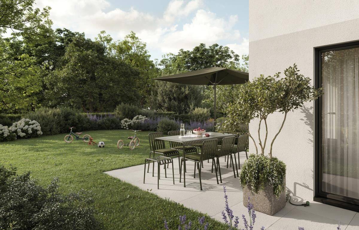 Effizienzhaus 55/KfW 55 | FORMHAUS | Ruhepol. Neubau-Reiheneckhaus mit Süd-West-Ausrichtung.