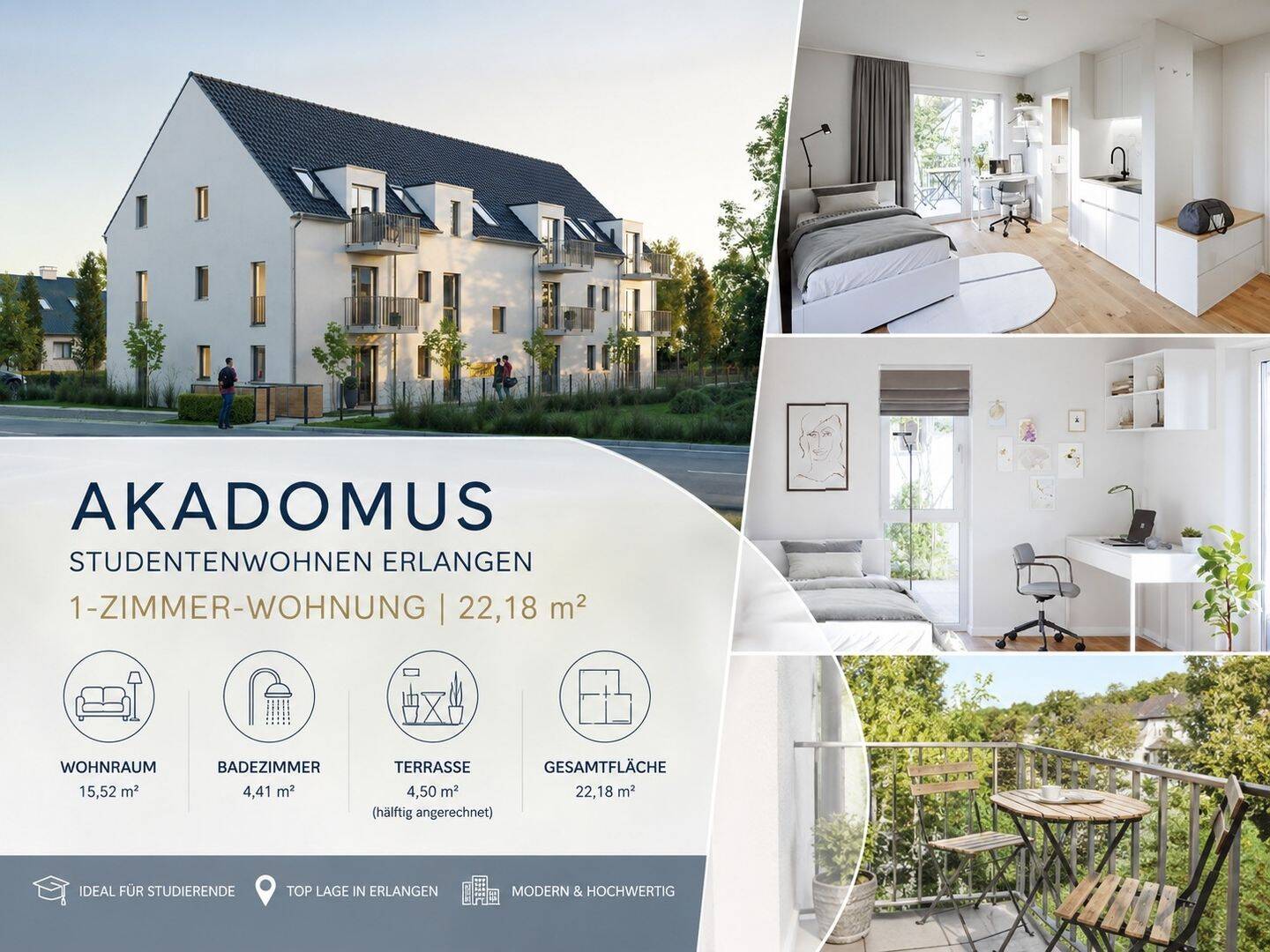 Möbliertes Studentenapartment in Erlangen, 91058 Erlangen (Bruck Eltersdorf Erlangen-Süd Sebaldussiedlung Tennenlohe)