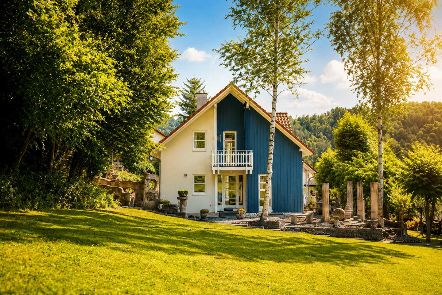 Lichtdurchflutetes Architektenhaus mit Wintergarten, Galerie, Sauna und künstlerischem Garten, 72401 Haigerloch