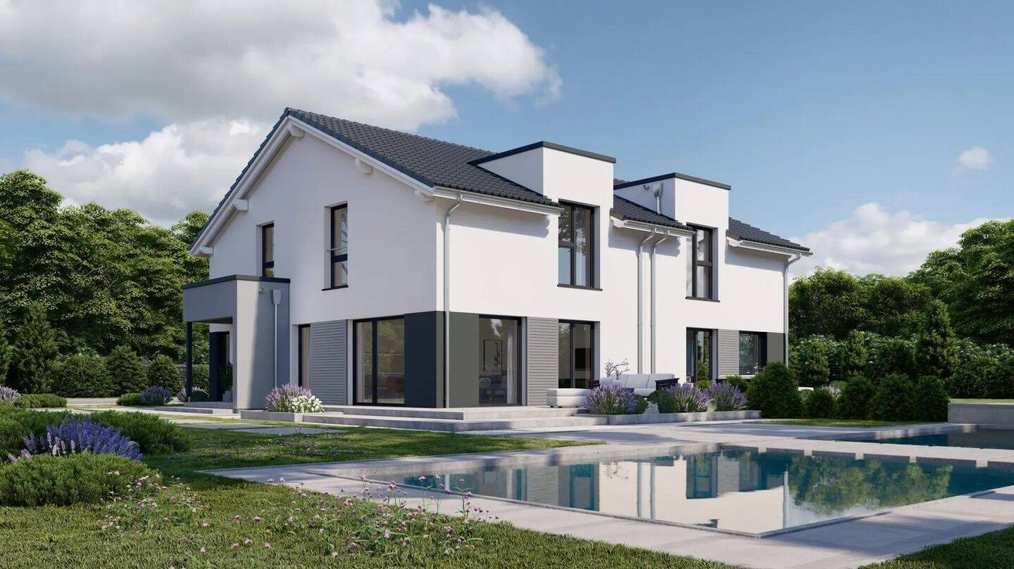 Ihr Zuhause ist schon geplant – energieeffiziente Doppelhaushälfte auf verfügbarem Baugrundstück!, 86456 Gablingen