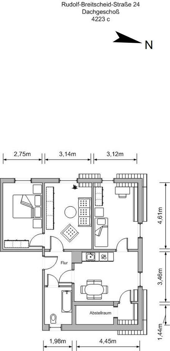 Schöne helle 3-Raumwohnung, 9350 Lichtenstein/Sa.