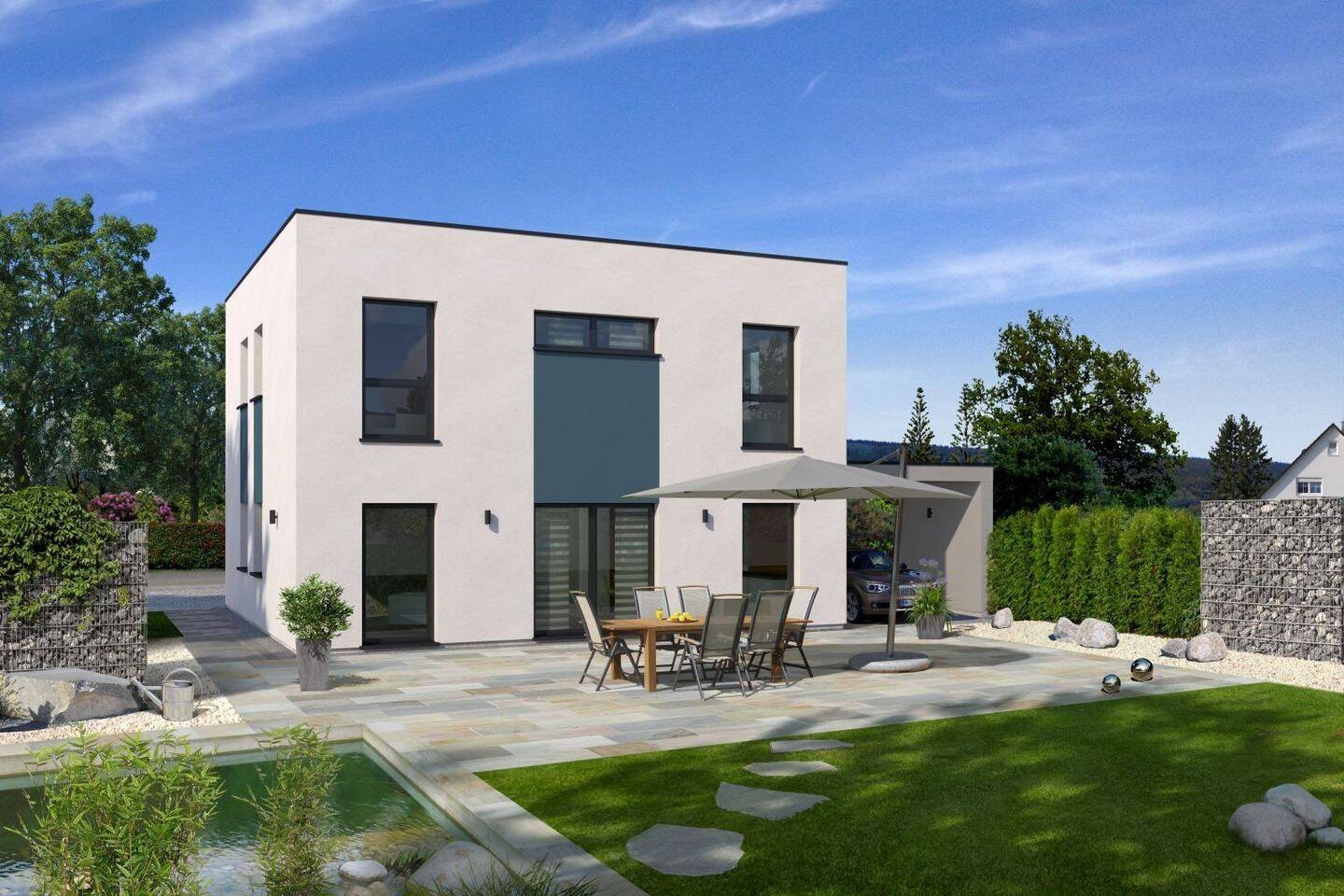 Stadtvilla-mit Flachdach: viel Platz – inkl. Gundstück, 88450 Berkheim