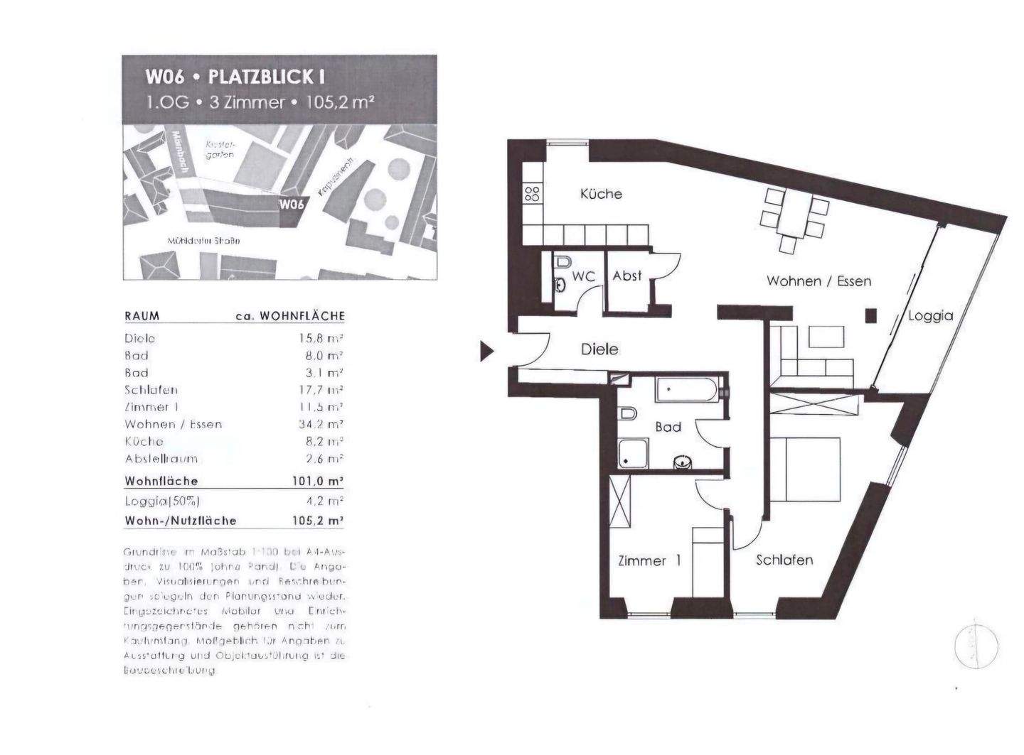 moderne 3-Zimmer-Wohnung im Herzen von Altötting, 84503 Altötting