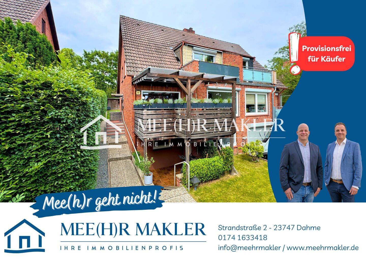 Ruhiges Wohnglück – Doppelhaushälfte mit Garten, Terrasse und 2 Balkone (provisionsfrei), 23758 Oldenburg in Holstein