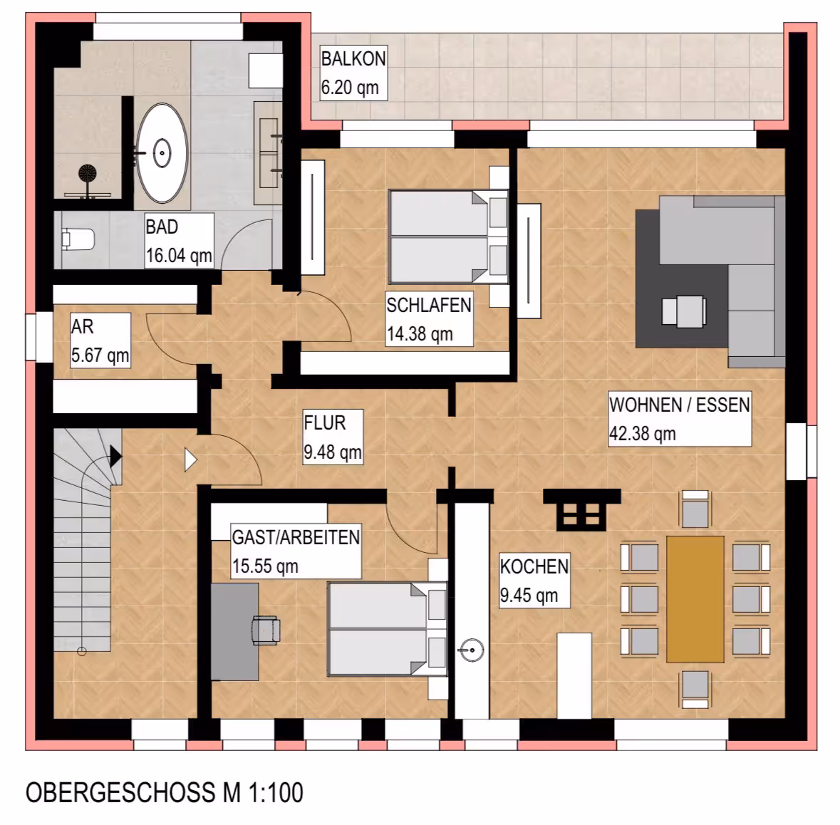 Kernsanierte, helle 3,5-Zimmerwohnung mit Südbalkon, 44265 Dortmund