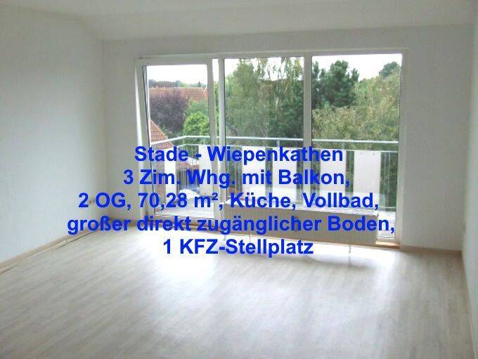 Stade – Wiepenkathen: 3 Zimmerwohnung mit Balkon u. großem Dachbodenraum, 21684 Agathenburg
