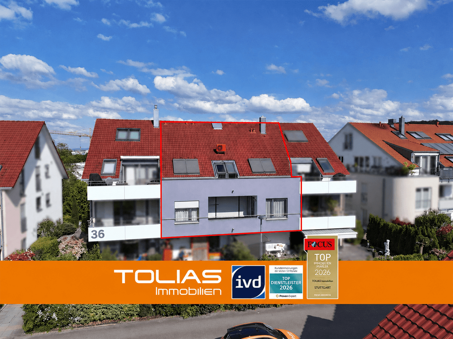 Hausgefühl ohne Hauspflichten: Klimatisierte Maisonette mit Balkon, Dachterrasse & 2 TG-Stellplätzen, 71732 Tamm