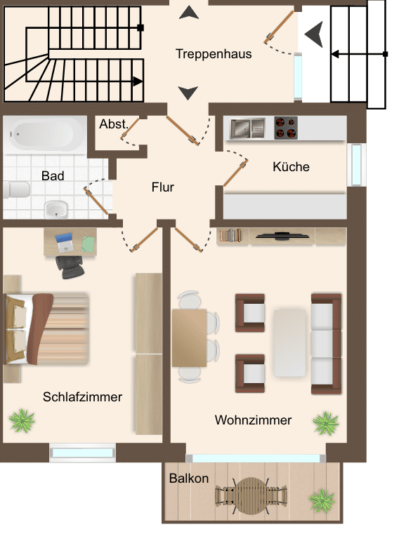 Schnell sein! Attraktive 2-Zimmer Wohnung mit Balkon, 49324 Melle