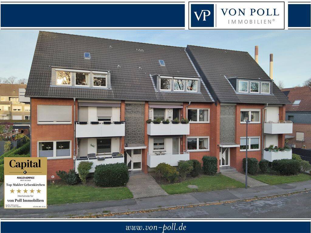 Schicke Mehrfamilienhäuser mit Balkonen an der Stadtgrenze zu Gladbeck, 45896 Gelsenkirchen (Hassel Scholven)