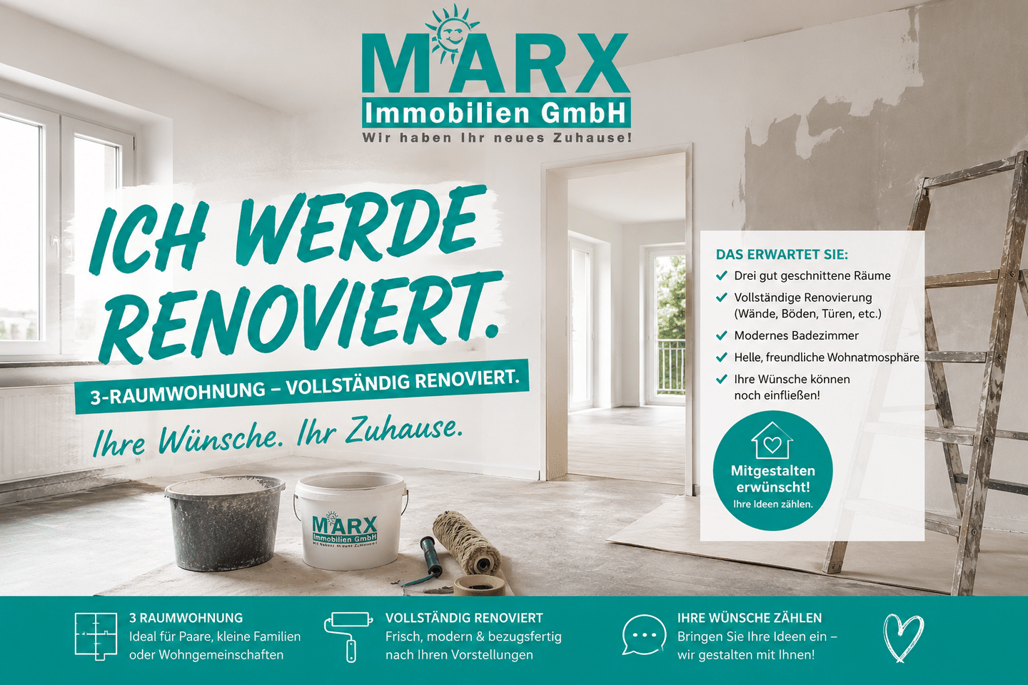 Ich werde saniert! 3 – Raum – Wohnung in Zentrumsnähe!, 2826 Görlitz