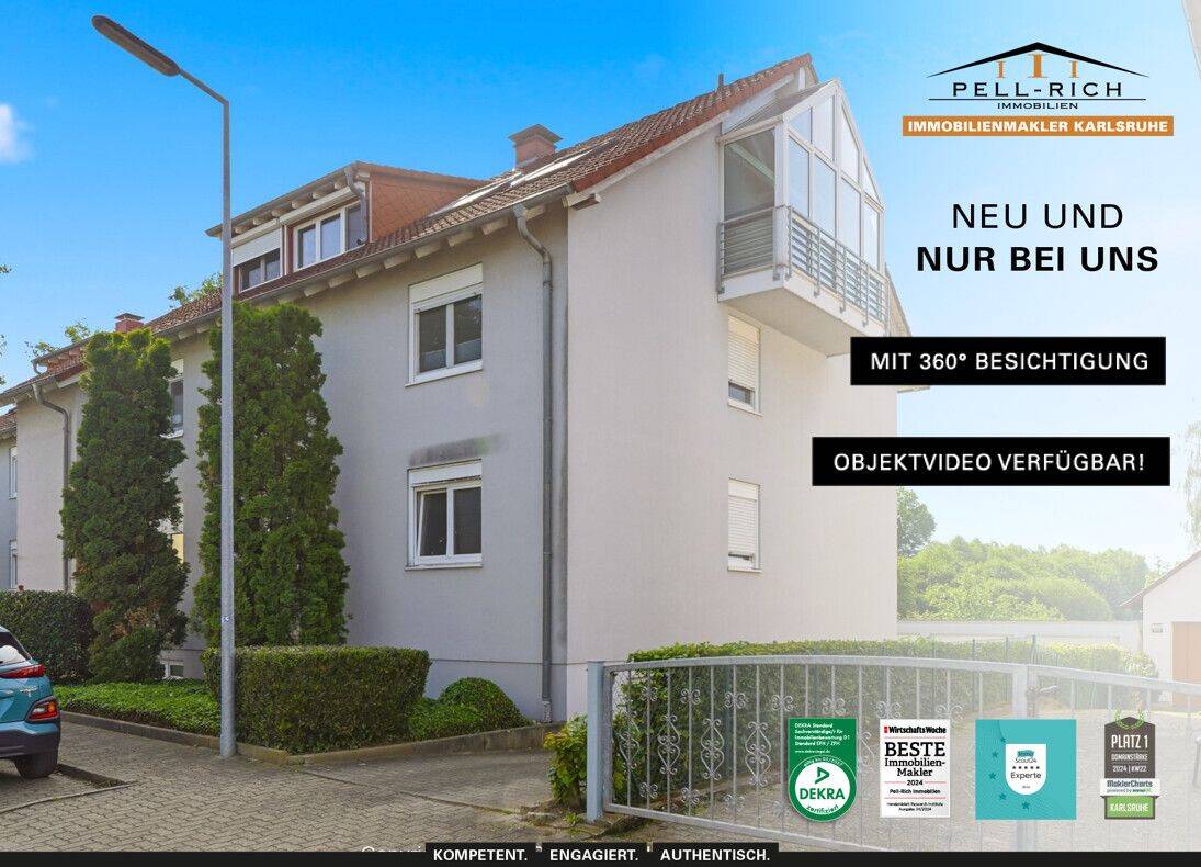 ELEGANT: Moderne Eigentumswohnung mit Garage und Wintergarten in ruhiger Randlage von KA-Knielingen, 76187 Karlsruhe (Knielingen Maxau Mühlburg Nordweststadt)