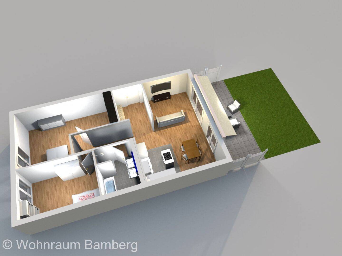 Exklusives Wohnen auf 95m² mit Terrasse und Garten in zentraler Lage – Bamberg, 96050 Bamberg (Bamberg)