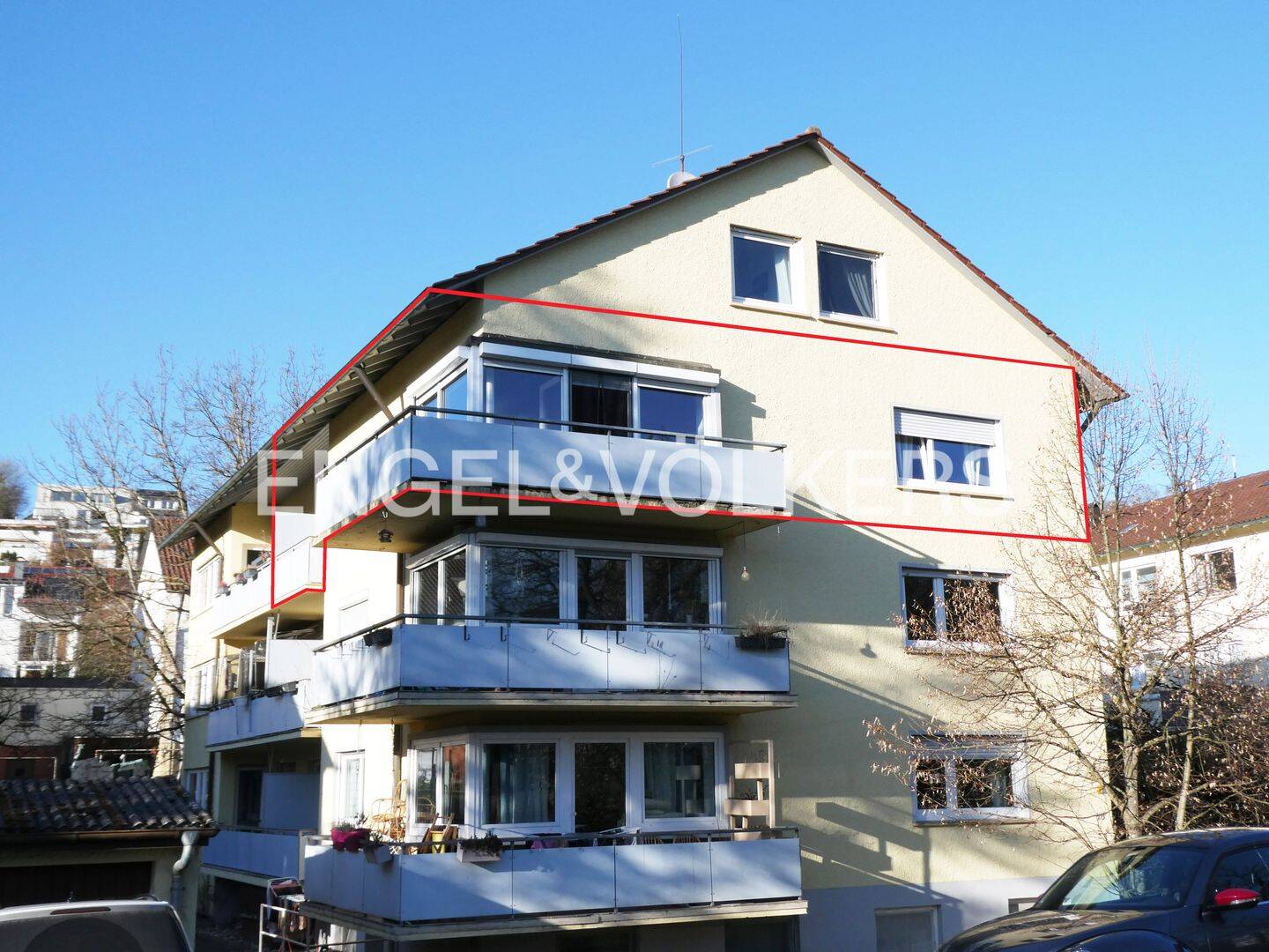 Gut geschnittene Vier-Zimmer-ETW mit drei Balkonen + Garage . stadtnah, familienfreundlich, 72070 Tübingen