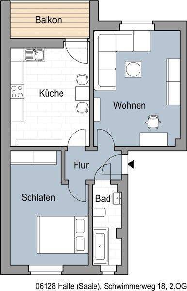 Ruhig wohnen, 6128 Halle (Saale) (Böllberg-Wörmlitz Gesundbrunnen Innenstadt Silberhöhe Südstadt)