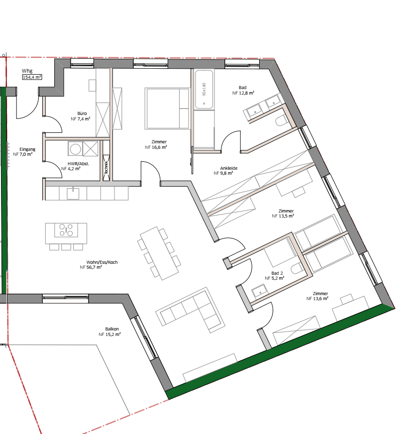 Großzügige helle altersgerechte Wohnung im KFW 40 Energiesparhaus Nähe Fußgängerzone