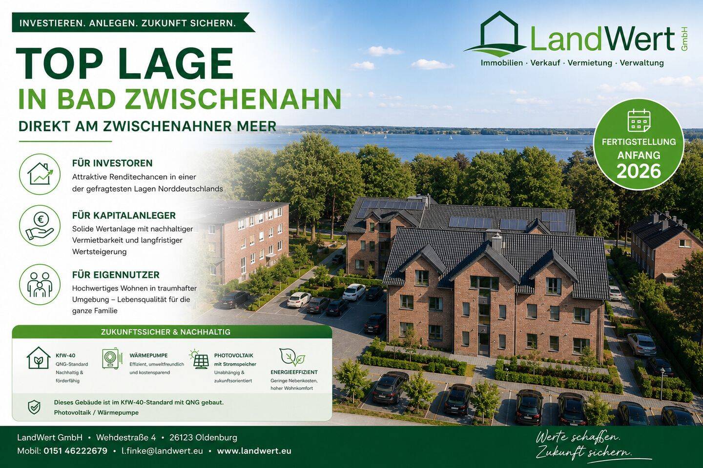 Wohnen am Zwischenahner Meer: Moderne Dachgeschosswohnung mit Balkon und Spitzboden., 26160 Bad Zwischenahn